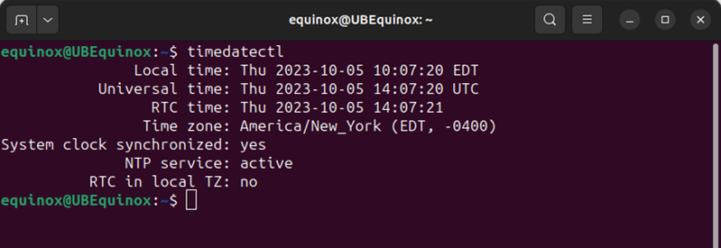 The RTC is not set to a local timezone. 
